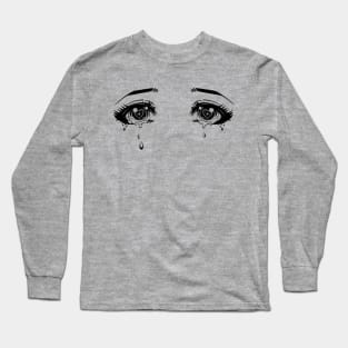 crying eyes love anime Long Sleeve T-Shirt